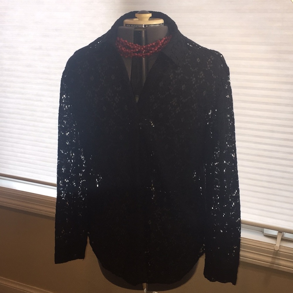 Black eyelet Chico’s blouse